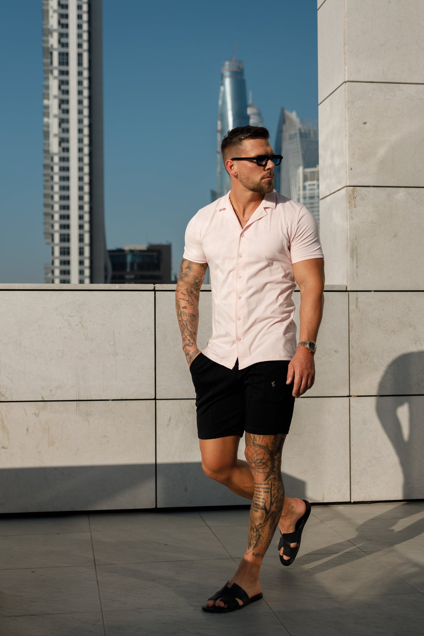Elevate Your Style: Father Sons Short Sleeve Pink Pique Revere Shirt - FSH1077
