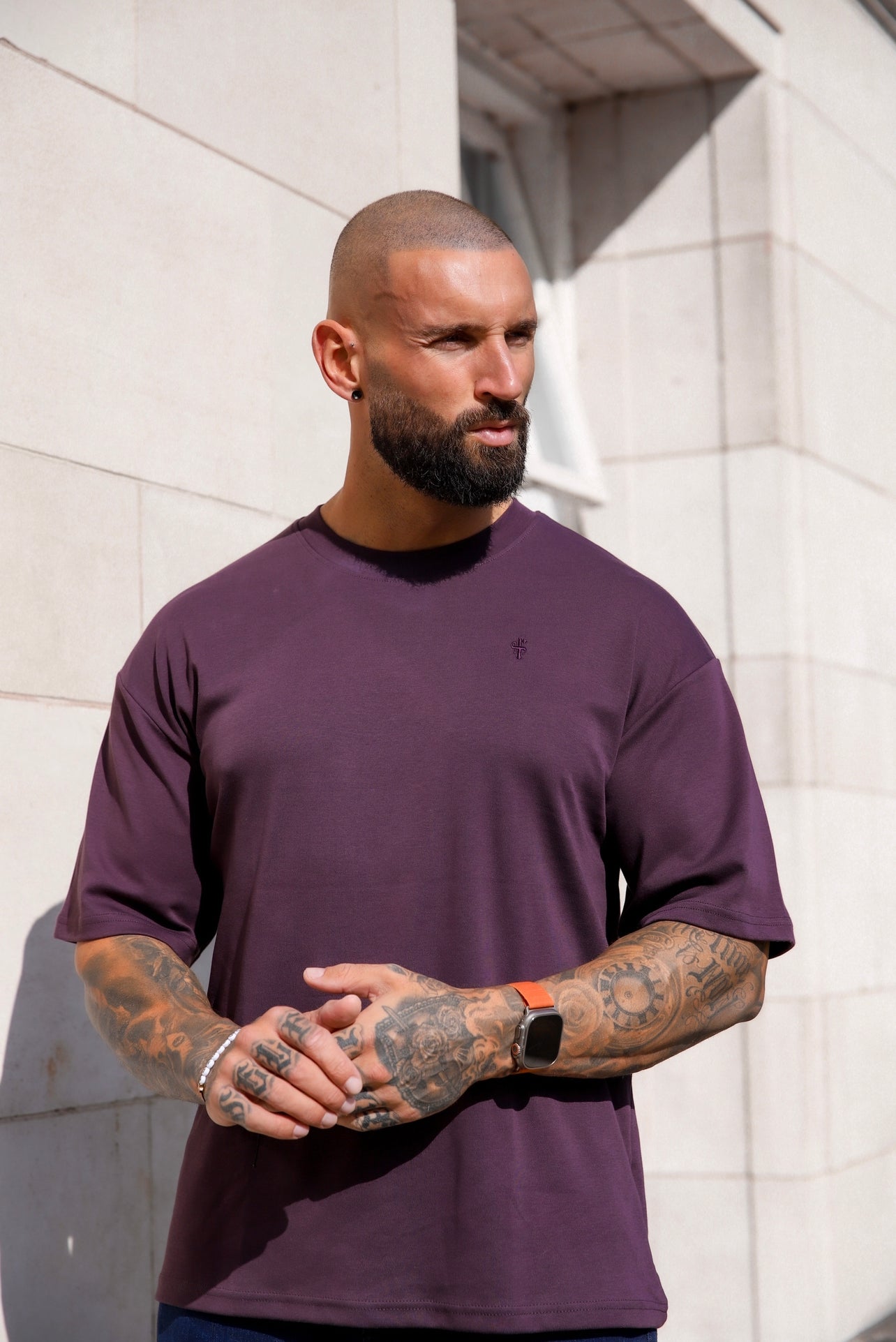 Elevate Your Style with the Father Sons Classic Plum Oversized Crew T-Shirt - FSH871