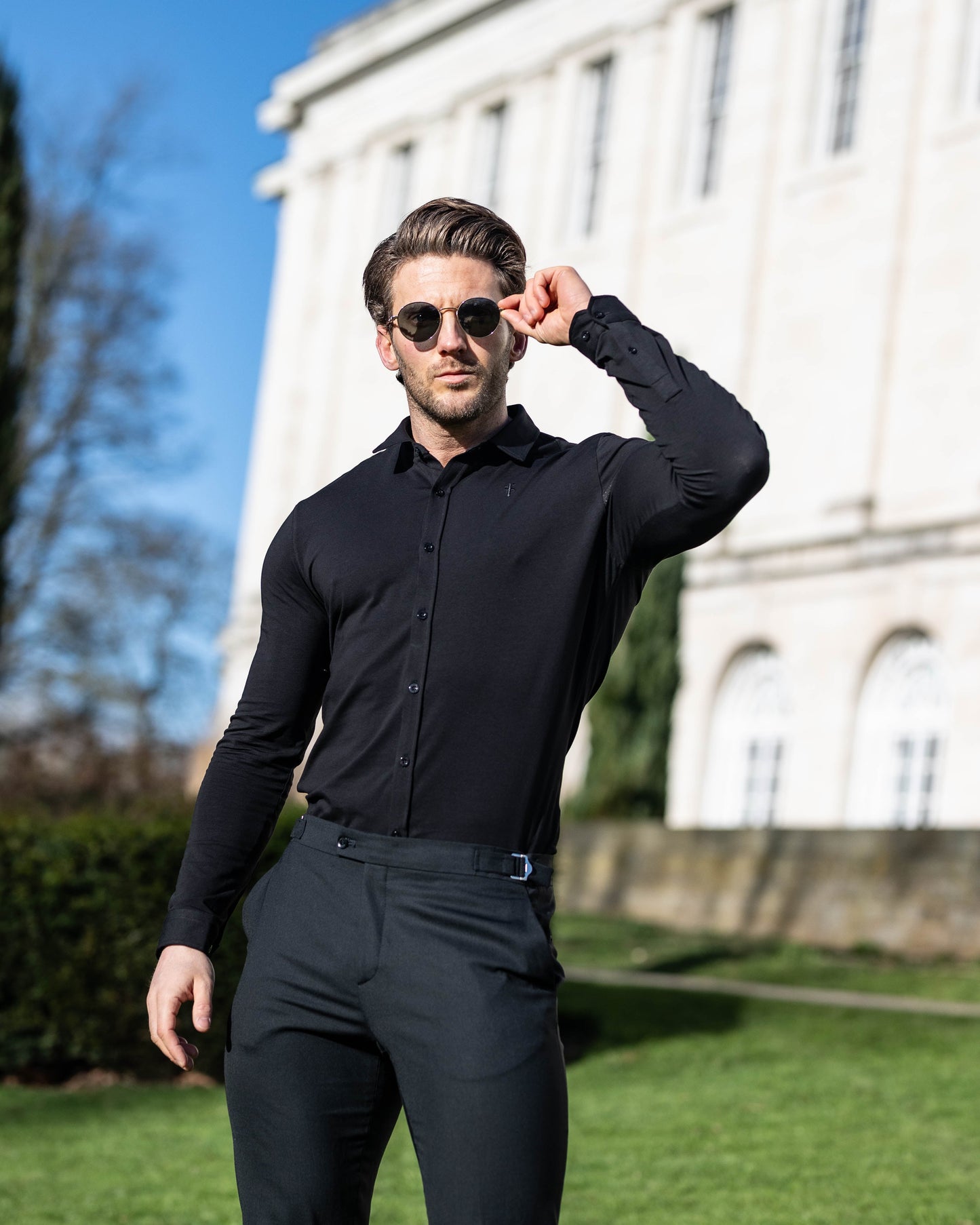 Sleek Black Long Sleeve Jersey by Father Sons - FSD004