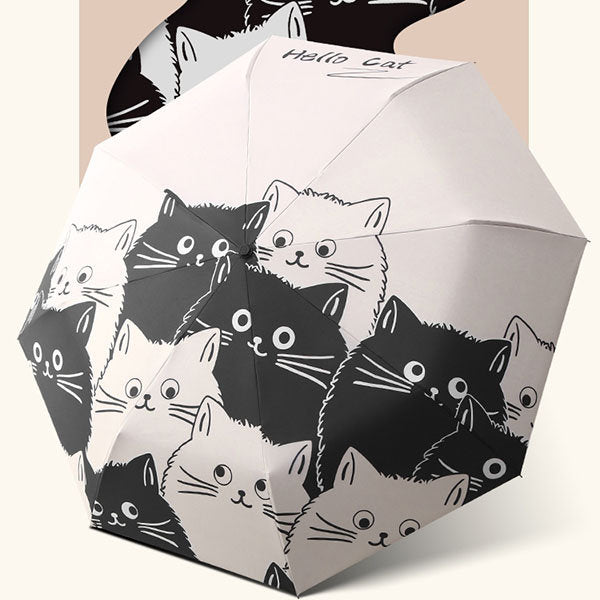 Cat Portable Umbrella - Adorable Cat - UV Protection - Purr-fect