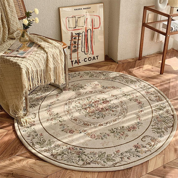 Round Garden Inspired Rug - Vintage Atmosphere