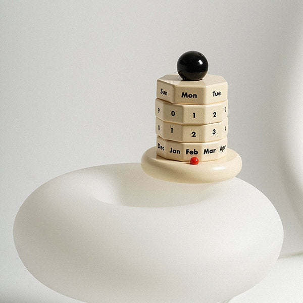 Cream Wooden Calendar - Minimalist Design - Timeless Style