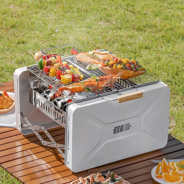 Foldable Outdoor Camping Barbecue Grill - Easy Setup and Storage - Portable