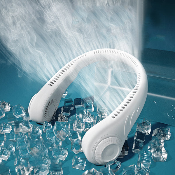 Portable Summer Wearable Fan - Green - White - USB Charged