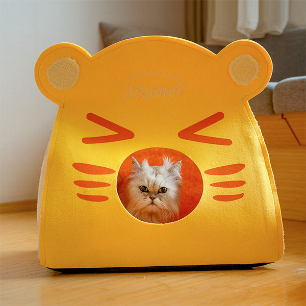 Adorable Cat House - For the Purrfect Cat Nap - Yellow - Pink