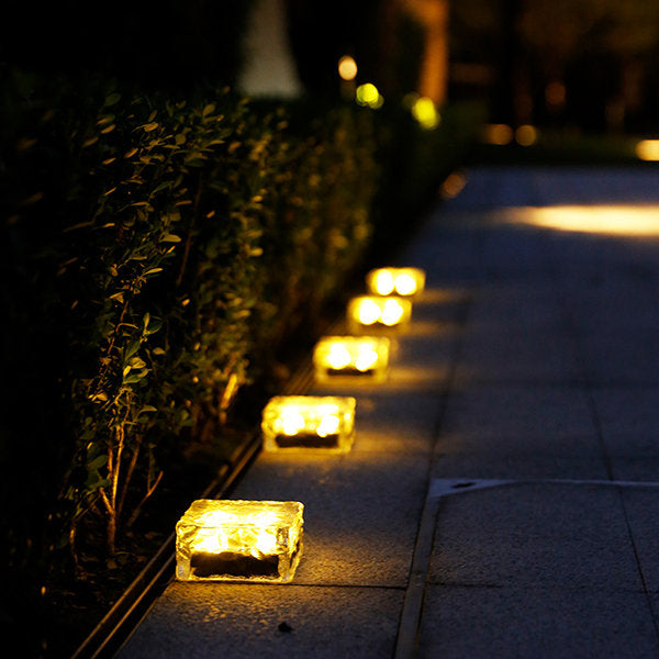 Ice Cube Solar Garden Lights - Outdoor - Solar Powered - Set of 2