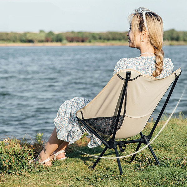 Outdoor Camping Folding Chair - Lightweight and Portable - Easy to Fold - Beige