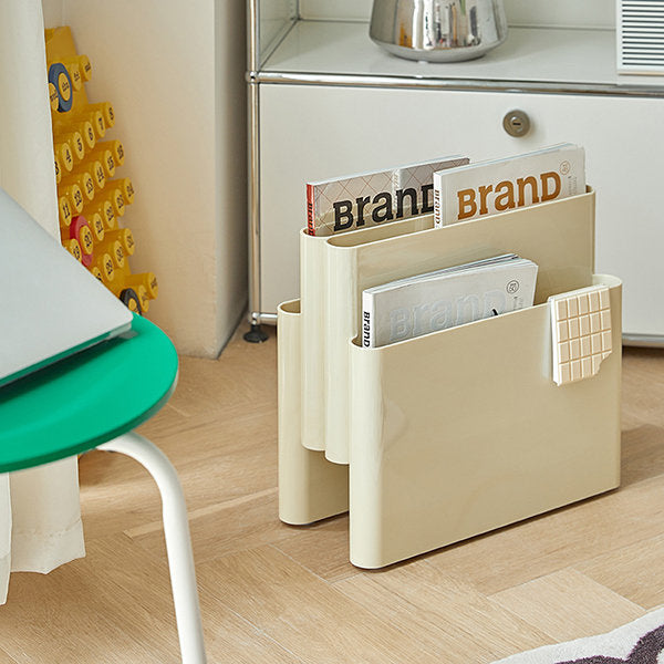 Scandinavian Style Magazine Rack - Beige - Red - Multi-purpose Storage