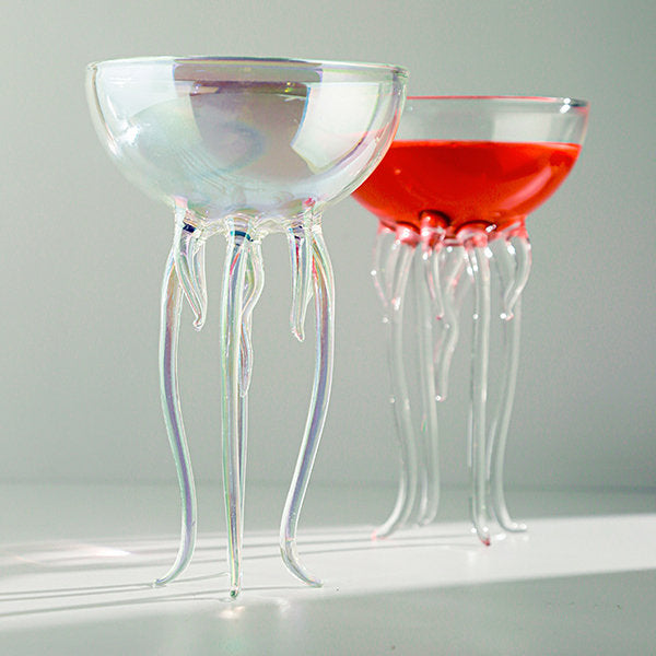 Jellyfish Glass Cup - Artistic and Functional - Transparent - Iridescent