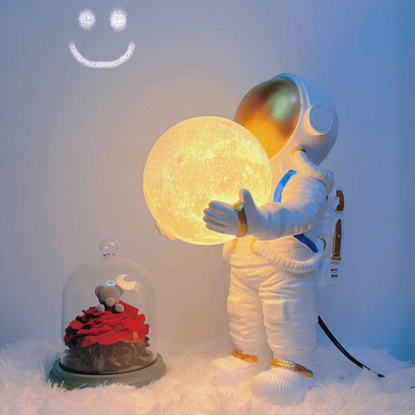 Astronaut Planet Lamp - Ambient Lighting - Whimsical Home Decor - Space Lovers
