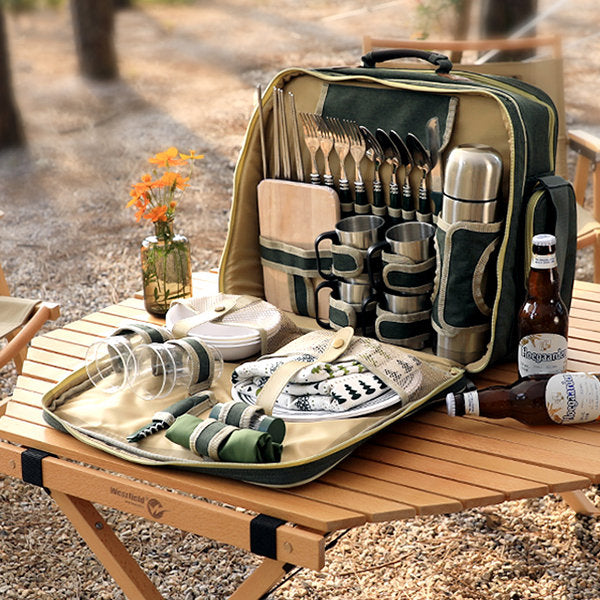 Portable Picnic Set for Outdoor Dining - Complete with Utensils - Perfect for Family Outings