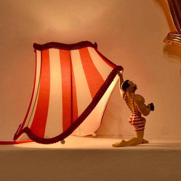 Circus Strongman Lamp - Fabric Shade - A Playful and Artistic Addition to Home Decor