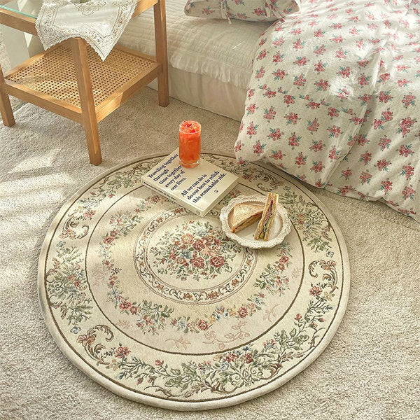 Round Garden Inspired Rug - Vintage Atmosphere