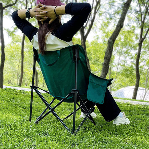Portable Outdoor Camping Folding Chair - Green - Beige - Lightweight - Easy to Fold