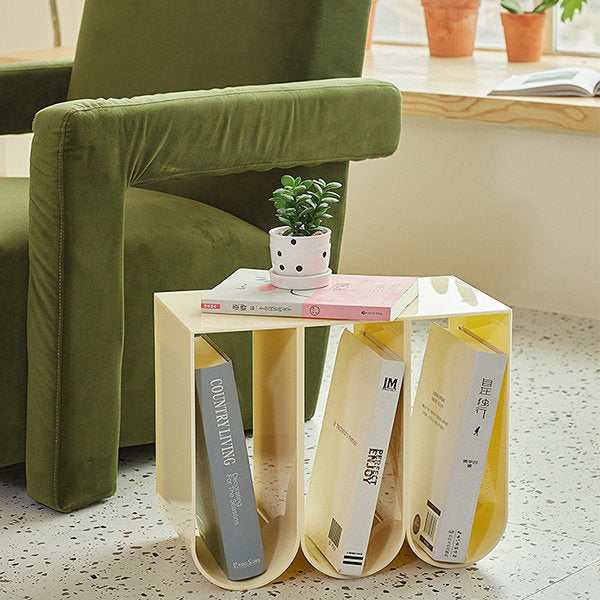 Creative Acrylic Bookshelf - Versatile Use - Space-saving - Blue - Yellow - Side Table