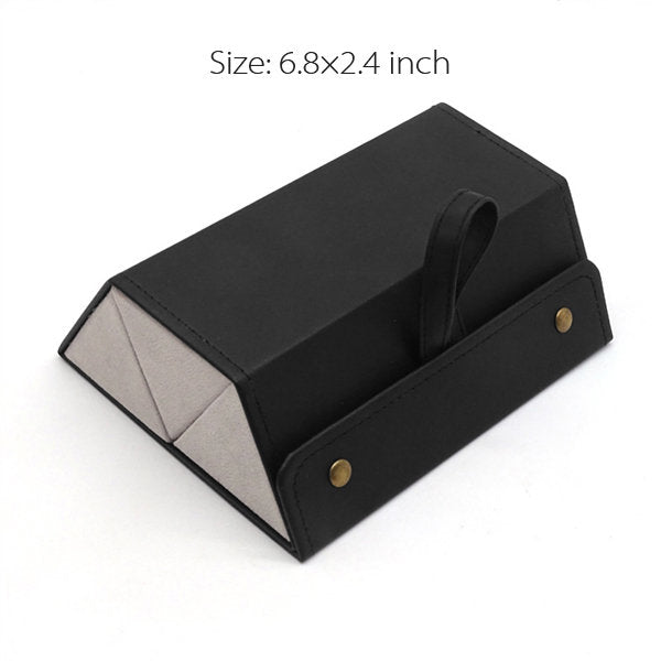 Stylish Eyewear Organizer Case - PU Leather - Protect Your Glasses - Brown - Black