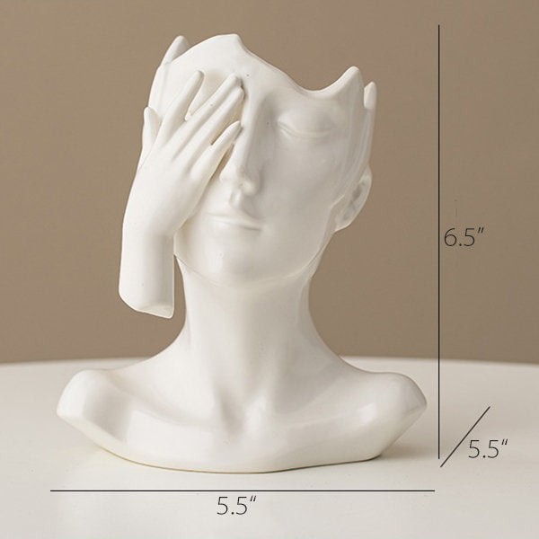 Abstract Human Figure Vase - Elegant White Ceramic - Modern Artistic Flair