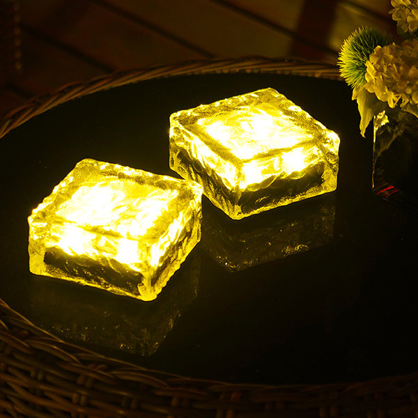 Ice Cube Solar Garden Lights - Outdoor - Solar Powered - Set of 2