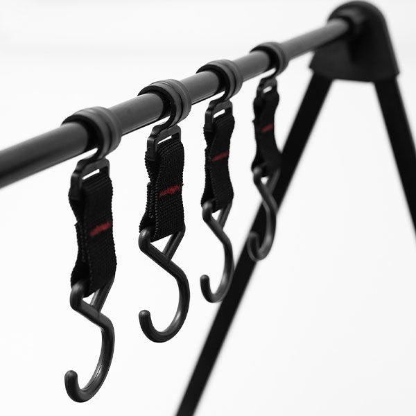 Folding Multi-Tier Storage Rack - Black - Perfect for Outdoor Camping