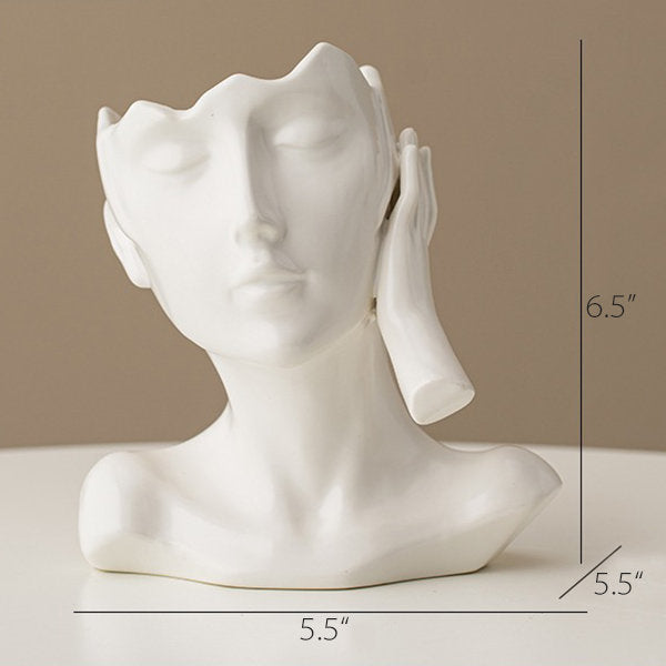 Abstract Human Figure Vase - Elegant White Ceramic - Modern Artistic Flair