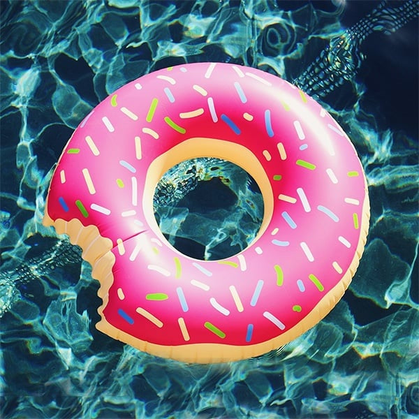 Donut Pool Float - Chocolate - Strawberry - Whimsical Design - Funny Summer