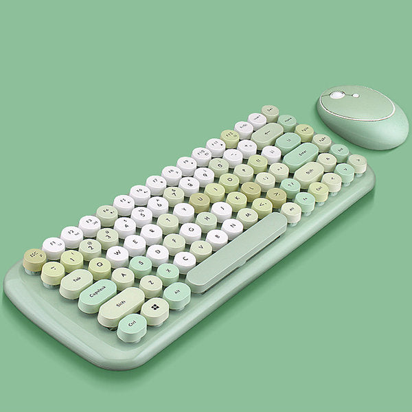 Wireless Mouse and Keyboard Set - Pink - Blue - Green - Ideal for Home and Office