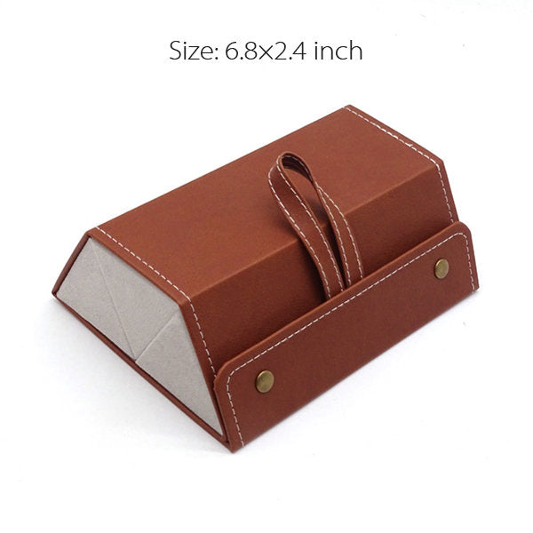 Stylish Eyewear Organizer Case - PU Leather - Protect Your Glasses - Brown - Black