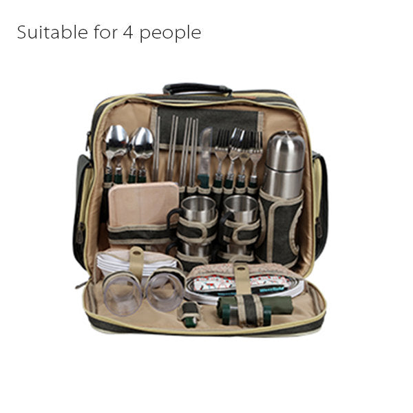 Portable Picnic Set for Outdoor Dining - Complete with Utensils - Perfect for Family Outings