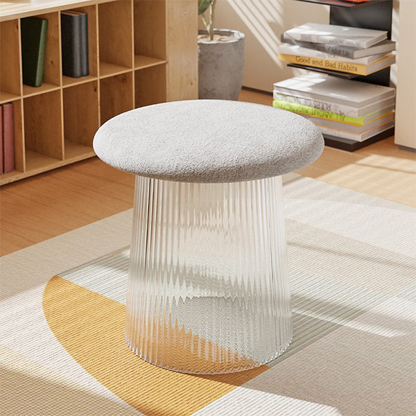 Mushroom Ottoman - White - Black - Green - Velvet Upholstery
