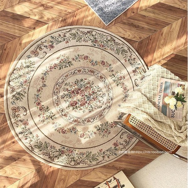 Round Garden Inspired Rug - Vintage Atmosphere