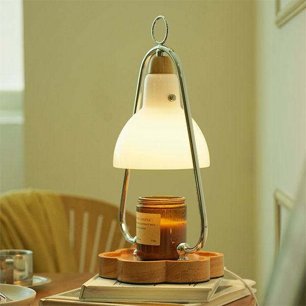 Vintage Wax Melting Lamp - Warm Ambient Lighting - Wooden Base - Retro Charm