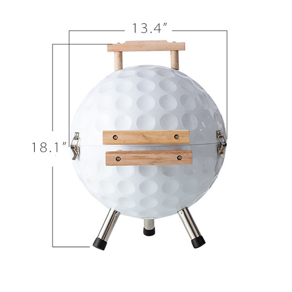 Spherical Barbecue Grill - Essential White Camping Grill - Convenient Carry Handle