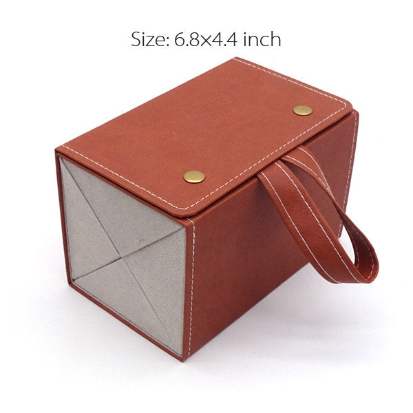 Stylish Eyewear Organizer Case - PU Leather - Protect Your Glasses - Brown - Black