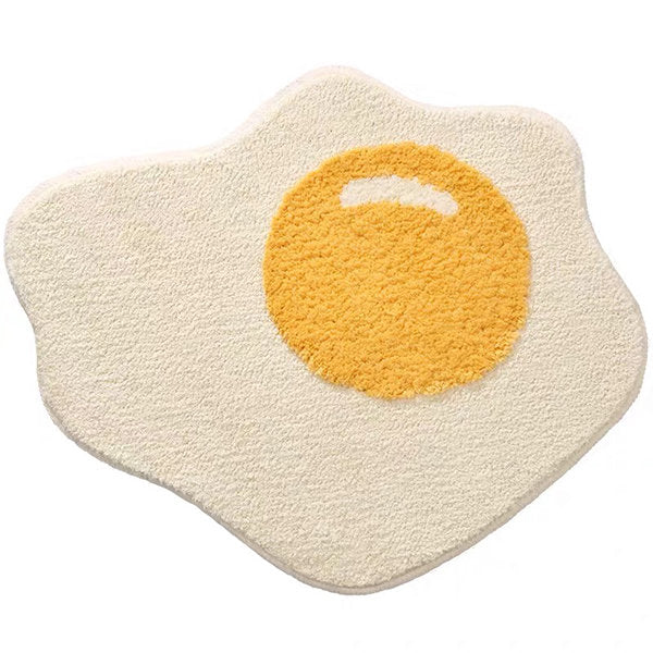 Sunny-Side Up Egg Mat - Whimsical and Cozy Floor Decor - Playful Charm