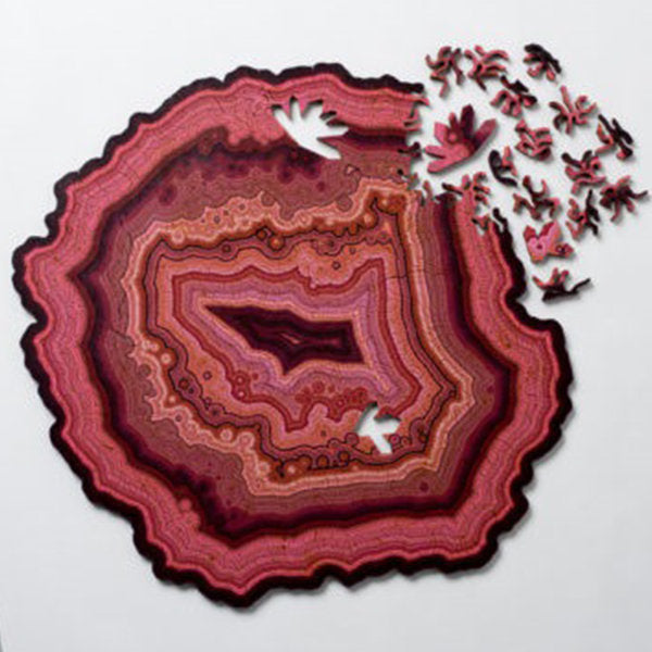 Geode-Inspired Irregular Puzzles - Wood - Blue - Red - Green - 164 Pcs