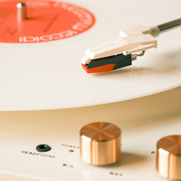 Vintage Vinyl Record Player - Classic Sound - Brown - Gray - Timeless Aesthetic