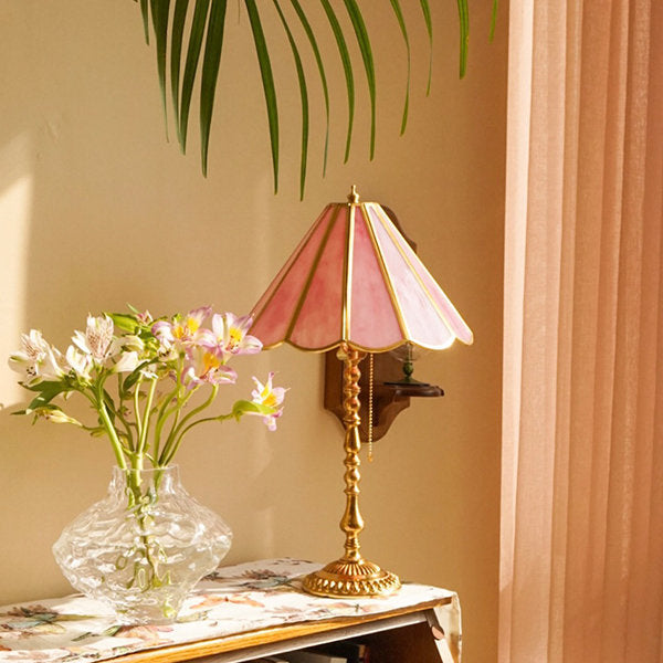 Vintage Pink Table Lamp - Glass - Classic Elegance - Charming Home Decor