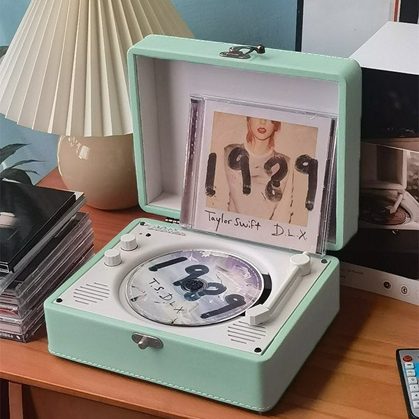 Retro CD Player - Blue - Pink - Enjoy The Music - Vintage-inspired