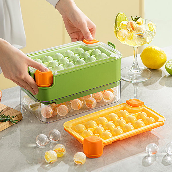 One-Click Ice Cube Mold - Effortless Release - Summer - Green - Purple