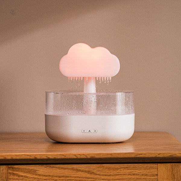 Cloud Raindrop Humidifier – Essential Oil Diffuser – Night Light – Soothing Mist – Home & Office