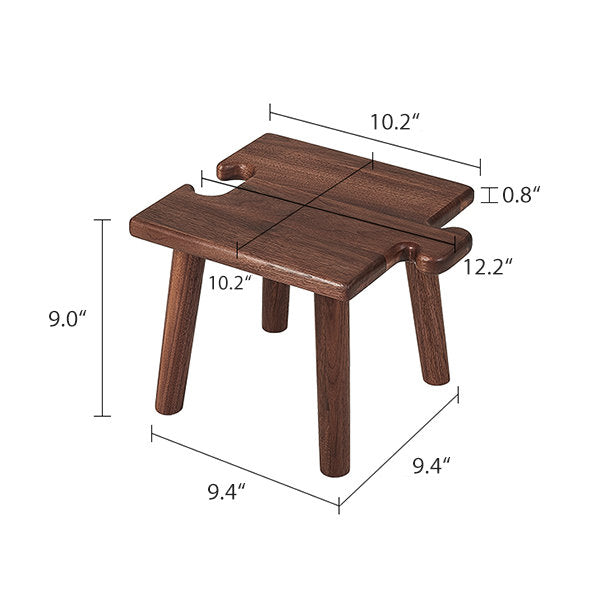 Wooden Puzzle Ottoman - Versatile Use - Natural Elegance - Minimalist Design