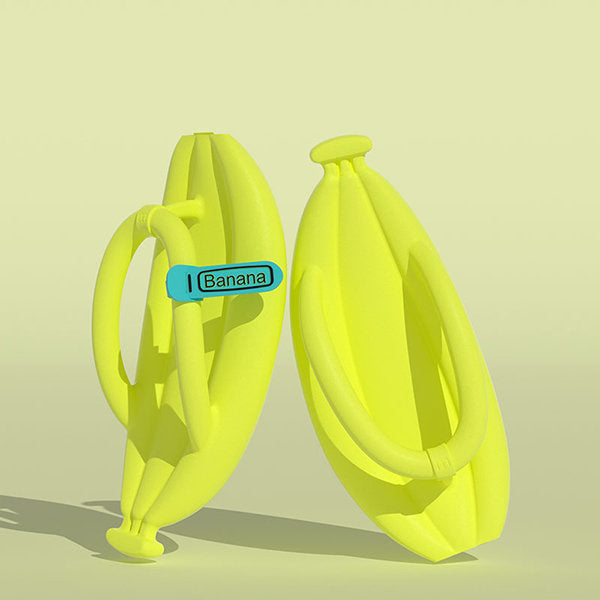 Quirky Banana Slippers - Summer Fun - Yellow - Green - Playful Design