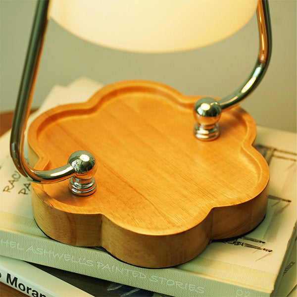 Vintage Wax Melting Lamp - Warm Ambient Lighting - Wooden Base - Retro Charm