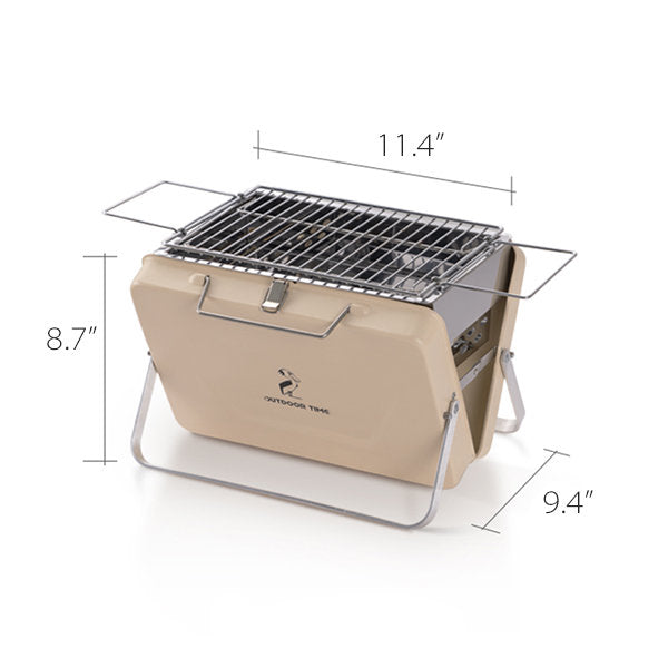 Portable Folding Barbecue Grill - Stainless Steel - Beige - Green - For Camping and Picnic