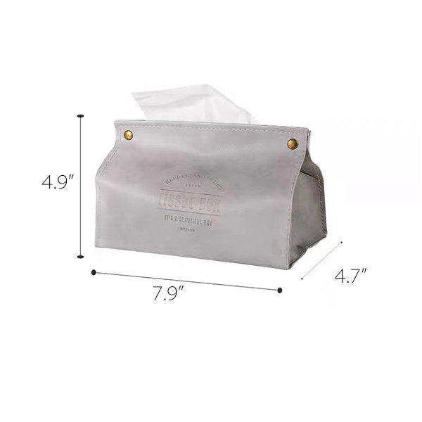 Retro Tissue Box - PU Leather - Pink - Orange - Elegant Home Decor