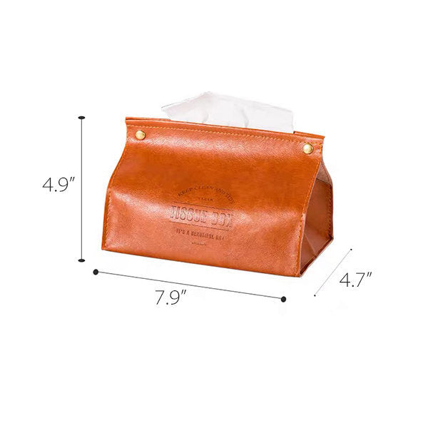 Retro Tissue Box - PU Leather - Pink - Orange - Elegant Home Decor