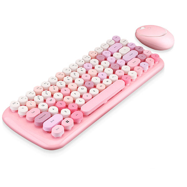 Wireless Mouse and Keyboard Set - Pink - Blue - Green - Ideal for Home and Office
