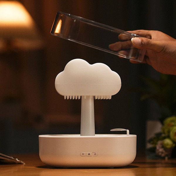 Cloud Raindrop Humidifier – Essential Oil Diffuser – Night Light – Soothing Mist – Home & Office