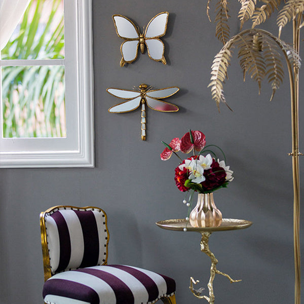 Vintage Home Decor Accent - Dragonfly and Butterfly Wall Hanging - Retro Elegance