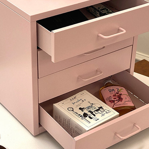Elegant Desktop Organizer - Multiple Drawers - Storage Cabinet - Pink - Purple
